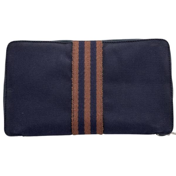 HERMES（エルメス） フールトゥ パースGM 長財布 キャンバス ネイビー