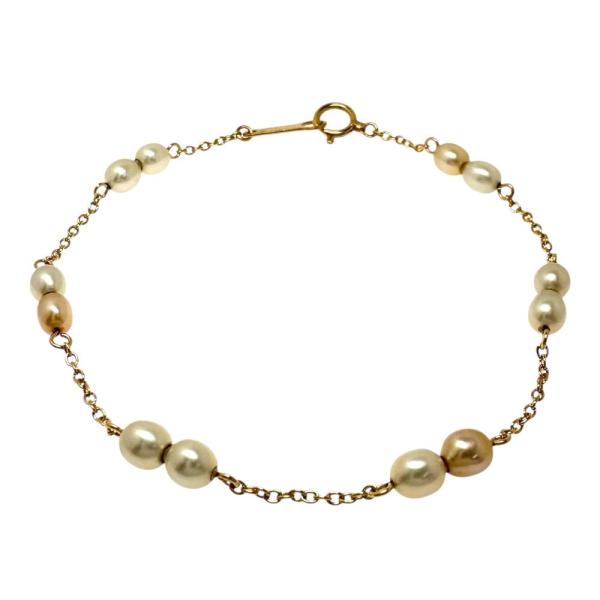 田崎真珠 淡水 パール ブレスレット k18 Pearl Bracelet TASAKI/タサキ 淡水真珠 12珠 ブレスレット K18ゴールド 2.5g 16.5cm