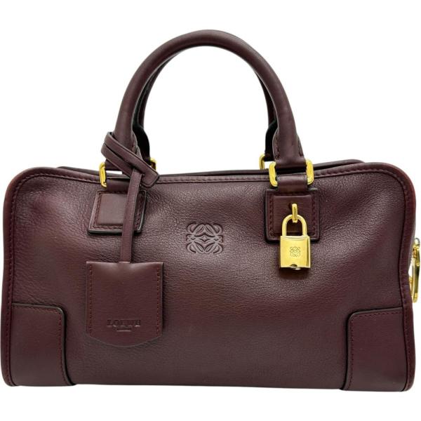LOEWE（ロエベ） アマソナ28 ハンドバッグ レザー ボルドーレッド