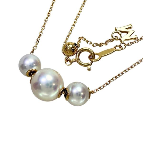 極美品 ミキモト MIKIMOTO アコヤ 真珠5連 リーフ ネックレス MIKIMOTO（ミキモト） Mチャーム付 アコヤパール/真珠5.5〜7.6mm