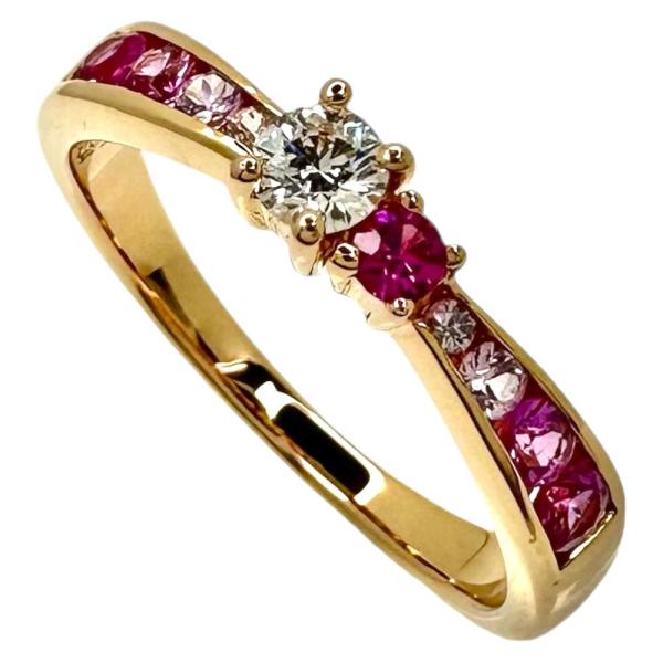 11.5号 ダイヤモンド (F-VS2-3EX) 0.117ct ピンクサファイア 計0.34ct 