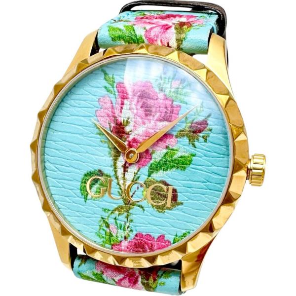 GUCCI（グッチ） Gタイムレス 126.4 フラワー 腕時計 GP/レザー