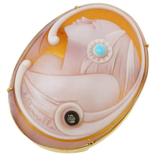クマモンモン】ロザリオ・メンネッラ カメオ K18WGダイヤ0.09ct