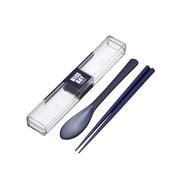 他サイト： 岩崎工業 ラストロウェア とっても強い ケース入り スプーン 箸 セット 18cm 弁当 箸箱 大人 ケース付き 食洗機 ネイビー 抗菌 六角 音の商品画像