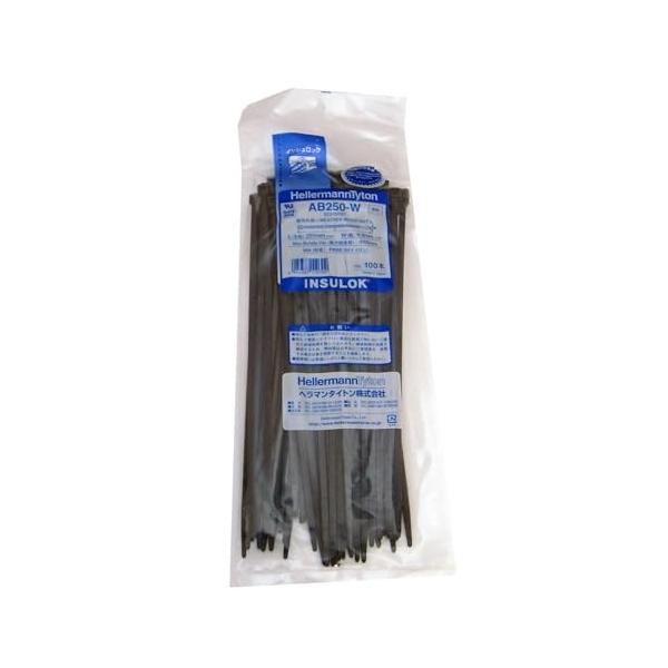 他サイト： ヘラマンタイトン 結束バンド インシュロック AB250-W 100本入 耐候・屋内外用グレード 黒の商品画像