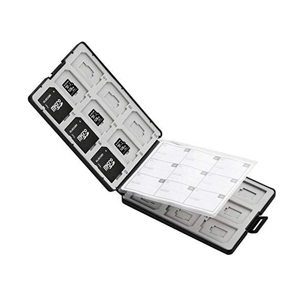 他サイト： エレコム メモリカードケース SD ケース プラスチック SD18枚 + microSD18枚収納 ブラック CMC-SDCPP36BKの商品画像