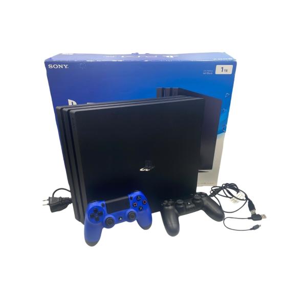 ■美品 PlayStation4 Pro CUH-7000B 1TB Jet Black 本体 外箱付 コントローラー2個 初期化済み 動作確認済み