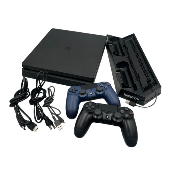 ■Sony PlayStation4 PS4 本体 CUH-2000A ブラック コントローラー2個 充電スタンド付 動作確認済 傷汚れあり