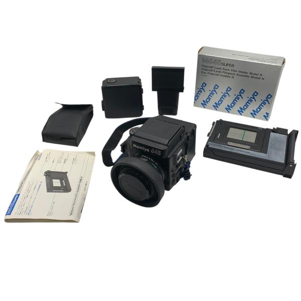 ■Mamiya M645 SUPER AE Prism Finder SEKOR C 80mm F2.8 Polaroid Land Pack Film Holder Model N 中判フィルムカメラ2589725