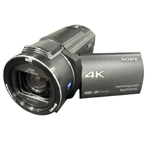 【美品】SONY FDR-AX40 4K ZEISSレンズ16.6MP □ SONY FDR-AX40 4K Handycam ビデオカメラ ZEISS 20x 光学ズーム