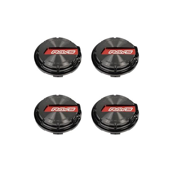 【在庫あり】即日配送 RAYS Gram Lights  No.65 GL CAP BK-Chrome/RD  4個　レイズ  グラムライツ センターキャップ