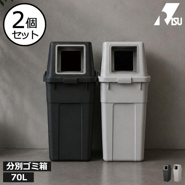 ゴミ箱 45リットル 45L キッチン おしゃれ ダストボックス エコ分別 リサイクル 大容量 日本製 北欧 休憩所 屋内 RISU リス ふた付き分別ゴミ箱 70L 2個セット