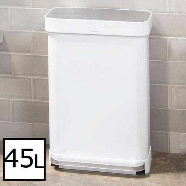 ゴミ箱 ペダル式 おしゃれ ステンレス 45リットル 幅40cm 大容量 シンプルヒューマン レクタンギュラーステップダストボックス ライナーポケット付 45l Mt074a 910 ママチー 通販 Yahoo ショッピング