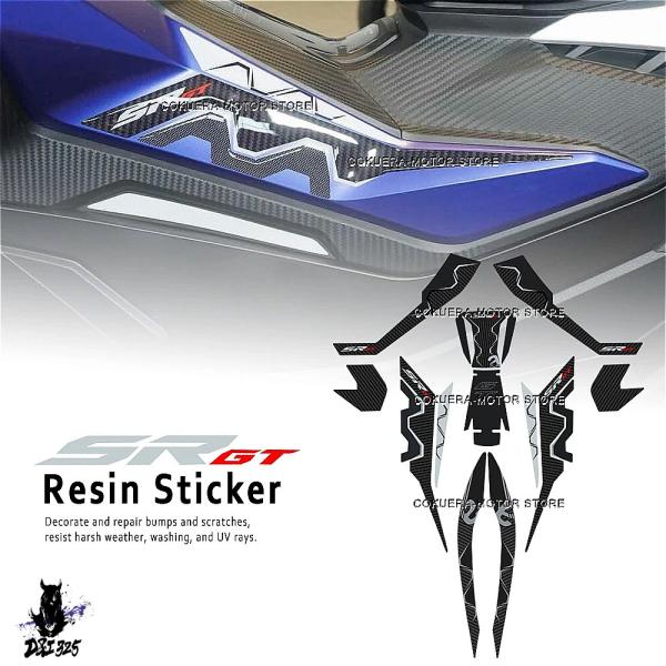 【互換品】 アプリリアsr gt 125 2022 サイドリフレクター 3D樹脂ステッカーセット