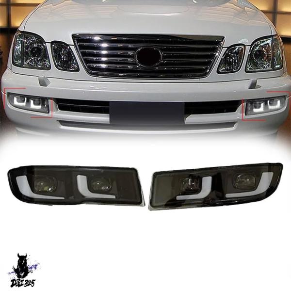 【互換品】 フォグランプ DRL レクサス LX470 シグナス 1998-2007 LED ウインカーデイタイムランニングライト昼ライトフロントバンパーフォ