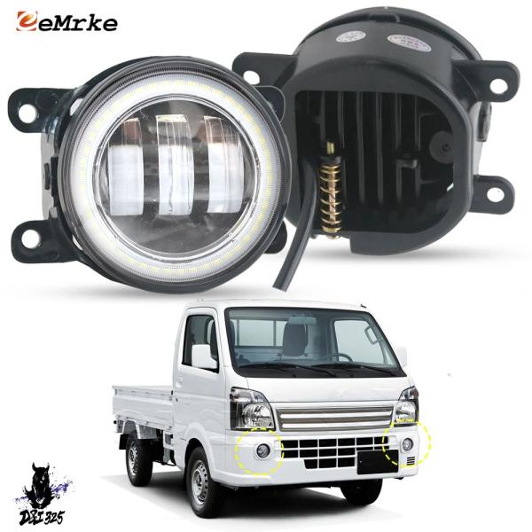 【互換品】 日産NT100クリッパー/スズキキャリーカーゴ/マツダスクラムトラックDA16T 2013-2019 LEDフォグランプ エンジェルアイ クリアレン