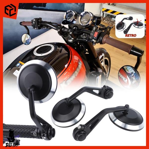 並行輸入品】 バイクレトロスタイルバックミラーバーエンドミラー