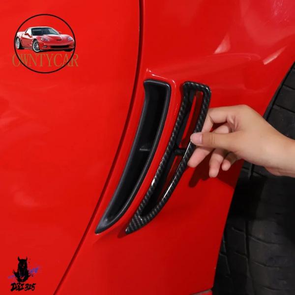 【並行輸入品】 Absカーボンカーシャインビル サイドフェンダーステッカー カーアクセサリー chevalcocorvette c6 2005-2013