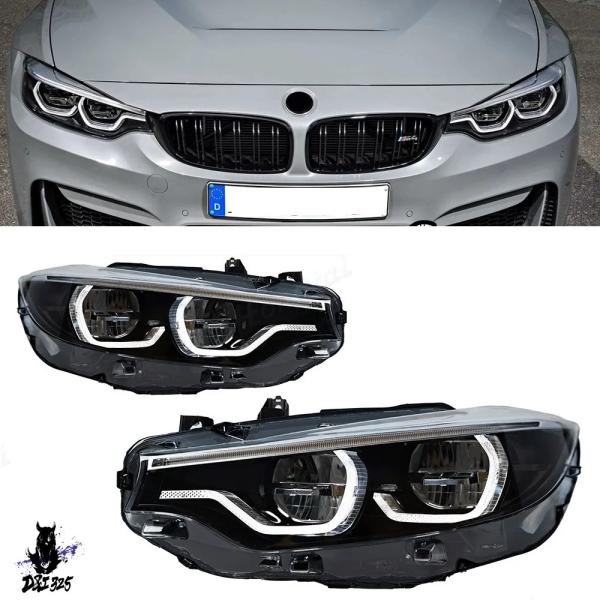 【並行輸入品】 ペアヘッドライトアセンブリ 2013-2020 BMW 4 シリーズ F32 F82 F36 LED レンズデイリーランニングライトステアリング