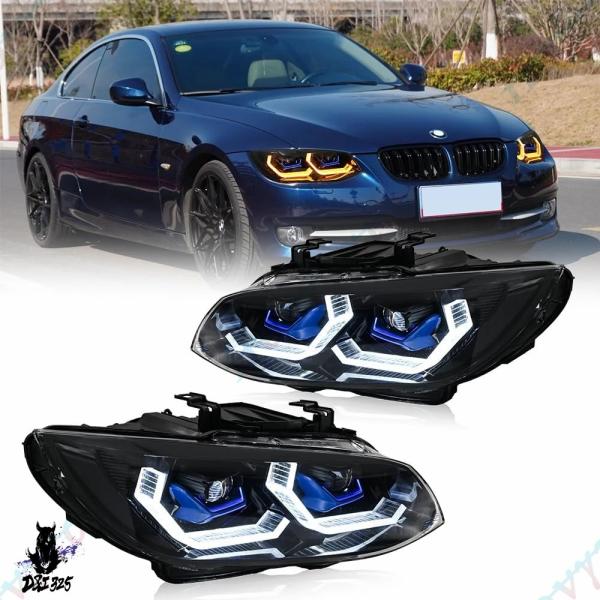 【並行輸入品】 2007-2010-2013年式 BMW 3シリーズ E92 E93 プレLCI LCI 328i 335i クーペ ペアLEDヘッドライト フ