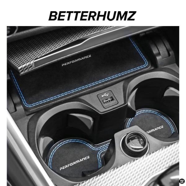 ALCANTARA-車内コースター カップホルダーマット ステッカーパネル パフォーマンスチューニングアクセサリー BMW G20 G23 G28 G42 I3 I4
