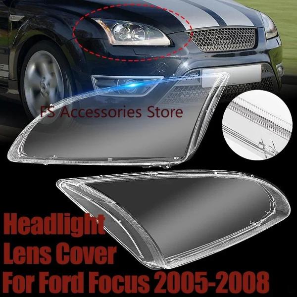 フロントヘッドライトガラスヘッドランプレンズフォードフォーカス2005 2006 2007 2008ヘッドライトカバーシェルクリアレンズシェード