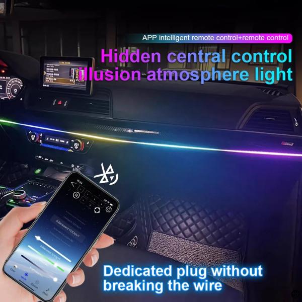 64 色 USB 車 LED アンビエントライトアクリルストリップダッシュ