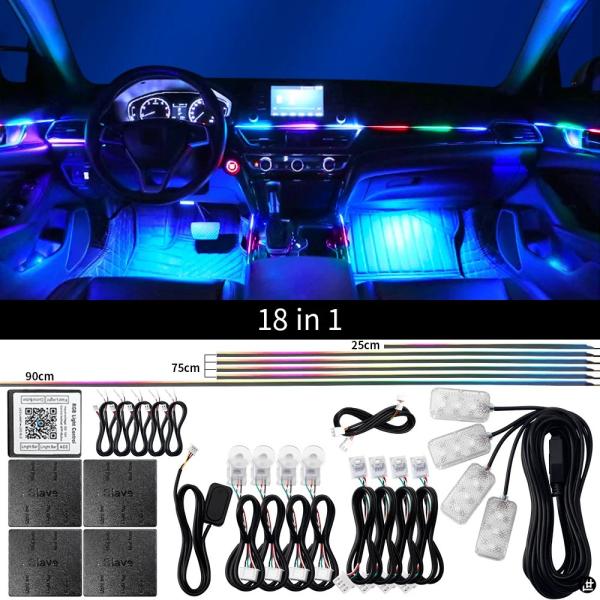 カーネオンライト　カーインテリア　LEDライト　カラーRGB　シンフォニー 18 IN 1 64 カラー RGB シンフォニーカーアンビエントライトインテリア