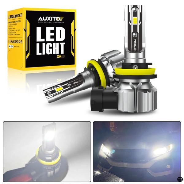 AUXITO 2 個 9005 HB3 9006 HB4 H8 H9 H11 LED フォグライト PTF H16JP H11 H8 CSP LED ヘッドライト電球 12V フォグランプドライビングランプ DRL