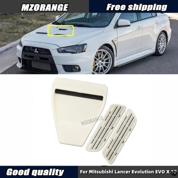 6 個挿入エアベント吸気ダクトカバー直接フードスクープボンネット三菱ランサーエボリューション EVO X 10 カーアクセサリー