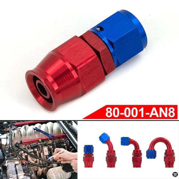 汎用 PTEF AN6 AN8 ストレート 0 45 90 120 180 度再利用可能スイベル PTFE ホースエンドフィッティング