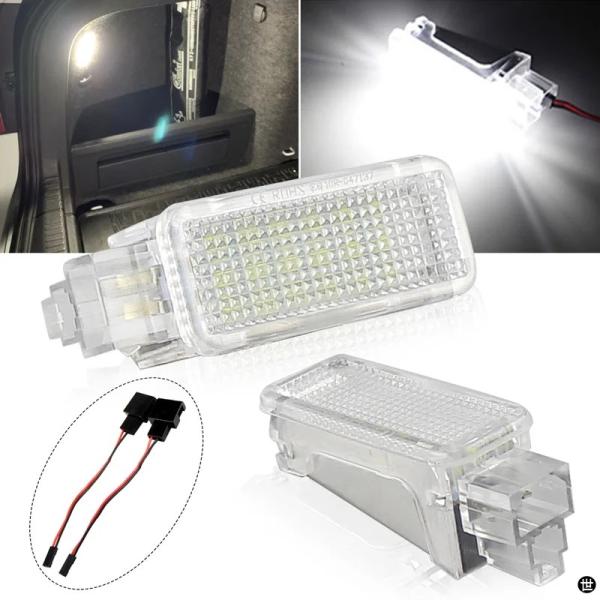 2 個 LED インテリアランプドアカーテシートランクブーツ足元グローブボックスライト VW シュコダファビアオクタビアルームスター SUPERB RAPID 