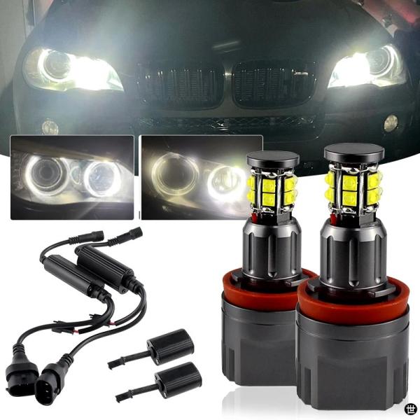2XCANBUS H8 LED 120W エンジェルアイズマーカーライトヘッドライトランプ BMW 3 シリーズ 2009-2011 E90 E91 E92 M