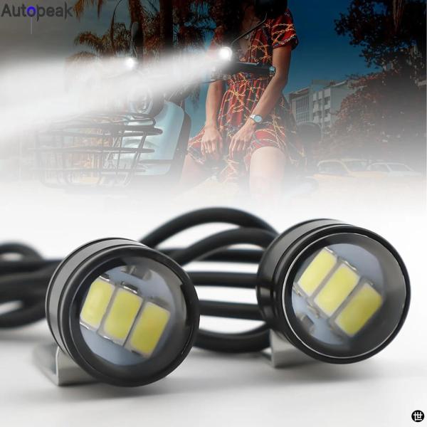 LED 補助バイクヘッドライトフォグライトアクセサリーバイクミニドライビングライトスポットライト自動 12V デイ防水 DRL