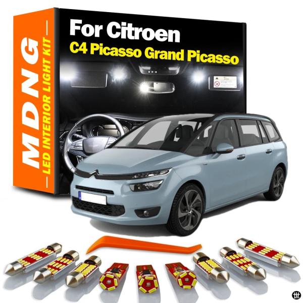 MDNG CANBUS シトロエン C4 ピカソグランドピカソ 2007-2020 ホワイトオートアクセサリー LED インテリアライトキットライト
