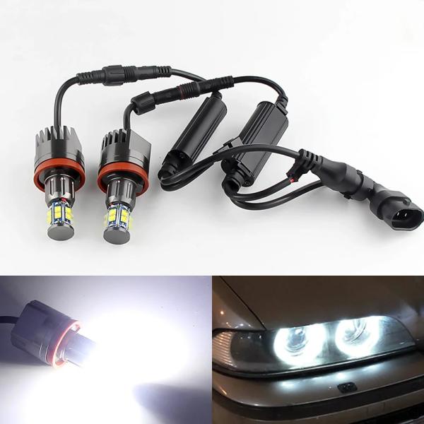 2 個 LED エンジェルアイズライト CANBUS BMW E60 E61 E63 X5 E70 X6 E71 E90 E91 E92 E93 M3 E89 