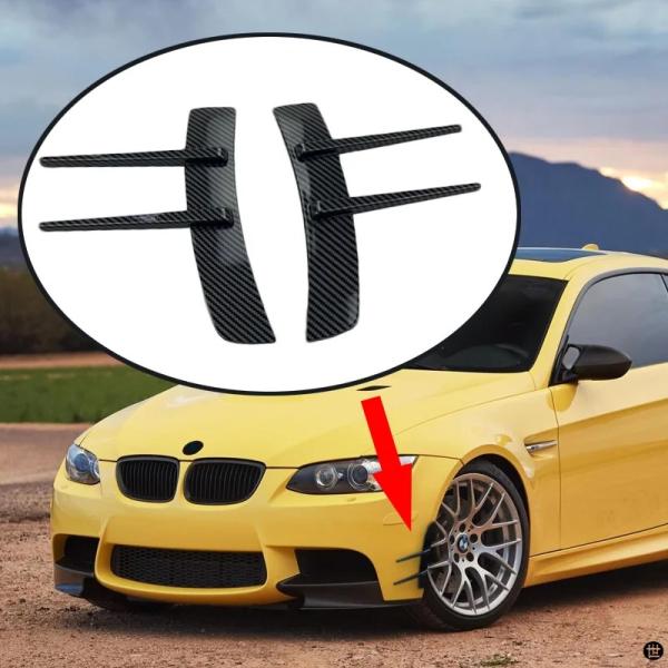 2 個汎用 BMW アウディメルセデスベンツアクセサリーフロントバンパーフェンダー吸気流カナードスプリッター装飾カバー