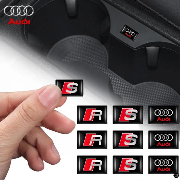 10 個新 3D エポキシステッカードロップ接着剤デカールアウディ S R ライン A3 A4 B8 8P B9 8V B6 A5 B7 A1 自動車バイクスタイリング
