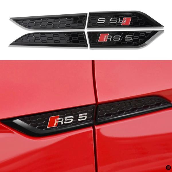 1 ペア ABS RS5 エンブレムサイドステッカーバンパートリムフェンダー