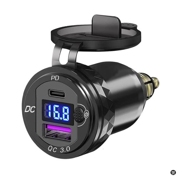 30 ワット QC3.0 USB タイプ C PD 急速チャージャー電源アダプタ HELLA DIN プラグソケット BMW R1250 1300GS ドゥカティ用トライアンフバイク