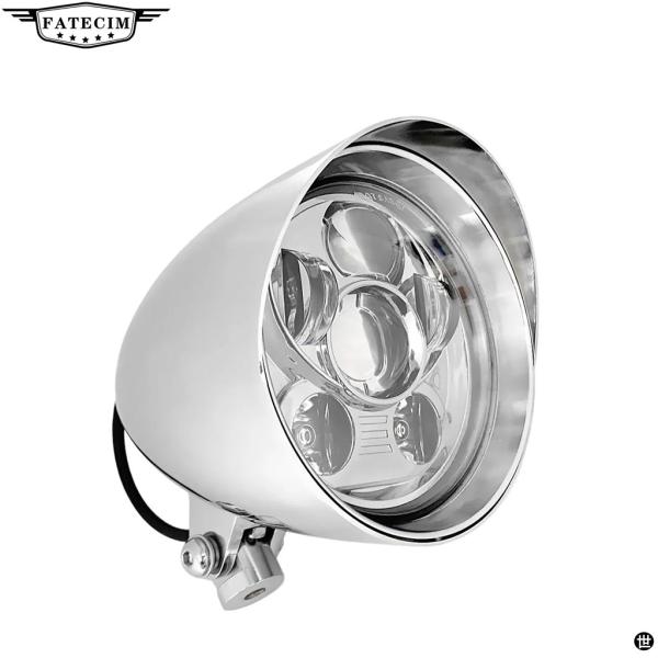 5.75インチ　LED バレットヘッドライト　ハーレー　砲弾型ヘッドライト ブレットトライバーバイクヘッドライト LED 5.75 インチバイクライト