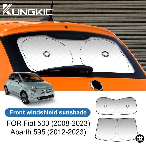車用フロントリアサンシェード フロントガラス フィアット500 2008-2023用 アバルト595 2012-2023用 車用バイザー フロントガラス 折りた