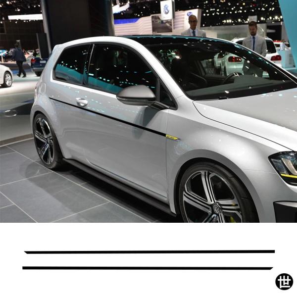 フォルクスワーゲン VW ゴルフ 7 5 4 3 6 2 1 MK7 MK5 MK2 MK6 MK4 MK1 MK3 GTI用 2PCS 車ドアサイドスカート 