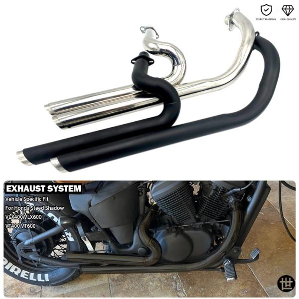 バイクデュアル排気フルシステムマフラー ホンダスティードシャドウ