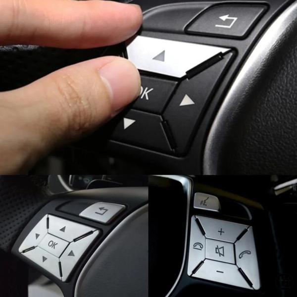 ステアリングホイールボタンカバートリムスイッチ装飾メルセデスベンツA B C E ML GL CLA GLA GLK SLクラスW176 W246 W212 W204用
