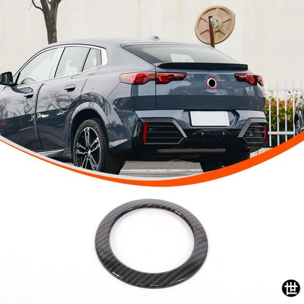 BMW X2 U10 2024 ABSカーボン製車用リアバッジロゴエンブレムリングトランク装飾カバーカーアクセサリー