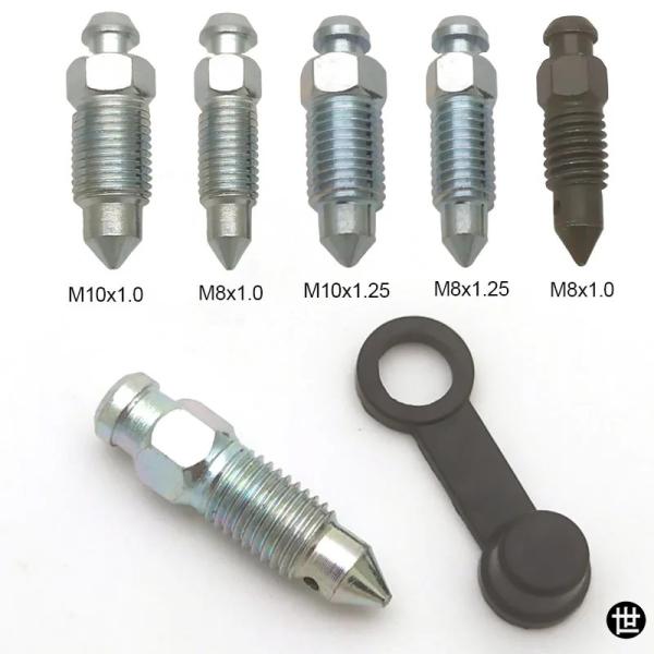 バイク用ブレーキキャリパーオイルドレンデフレーションネジ M8 M10 ブレンボキャリパーエアブリードニップルボルト用ゴムキャップ付き