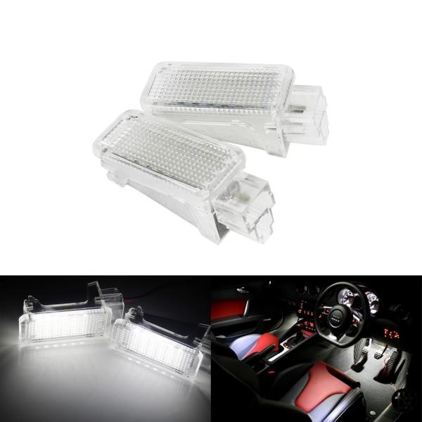 ANGRONG 2個 ホワイト カートランクライト LED ドアカーテシライトランプ AUDI A2/A3/A4/S4/RS4/A5/A6/RS6/A8/Q5/
