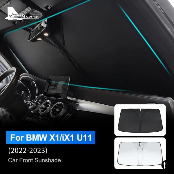 BMW X1 U11 2022-2023 IX1用カーアクセサリー 折りたたみ式サンアンブレラ フロントガラス用サンシェード 傘 ポータブル 紫外線防止 内装