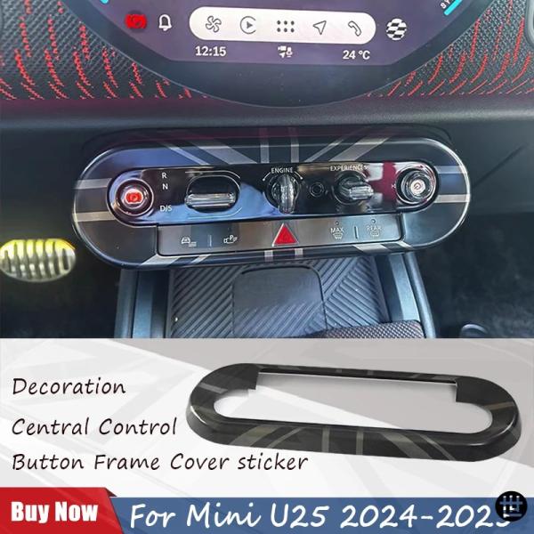 中央コントロールボタンフレームカバーステッカー MINI COUNTRYMAN U25 F65 F66 F67 COOPER S E SE J01 EV 2024 2025 アクセサリー